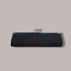 Elegant Ruched Black Clutch Bag